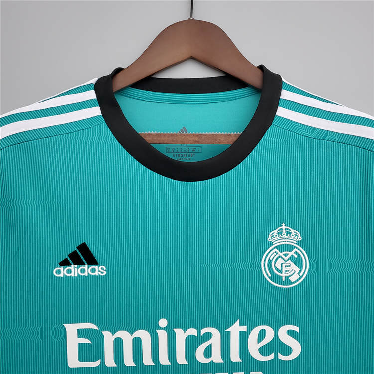 Real Madrid 21-22 Third Green Soccer Jersey Football Shirt (Long Sleeve) - Click Image to Close
